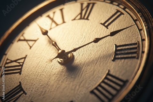 Close-up of a vintage clock face highlighting time and craftsmanship. photo