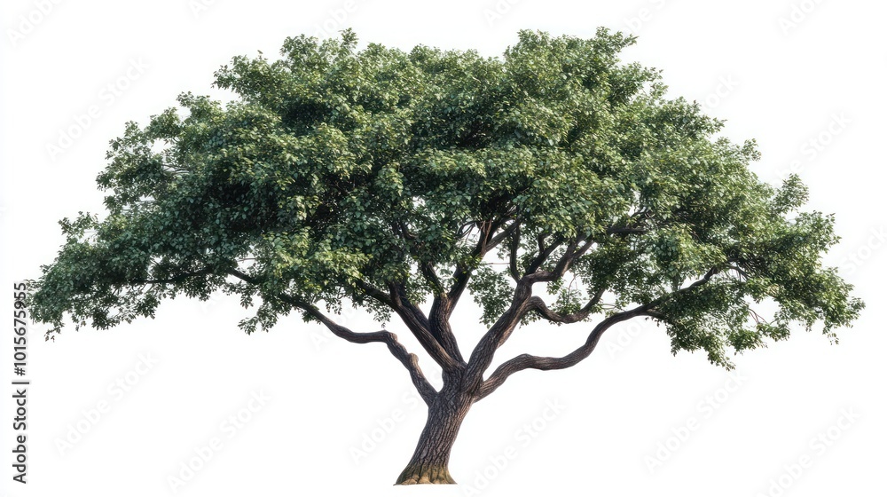 A rare and endangered tree species, isolated from background, with detailed textures of its leaves and branches A rare and endangered tree species, isolated from background, with detailed textures of its leaves and branches