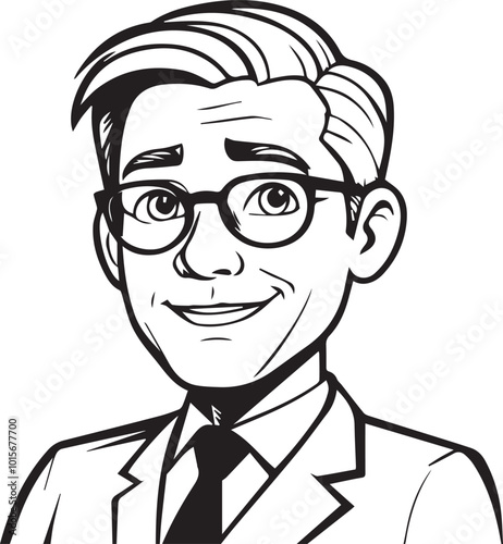 Cartoon character drawing of a manager