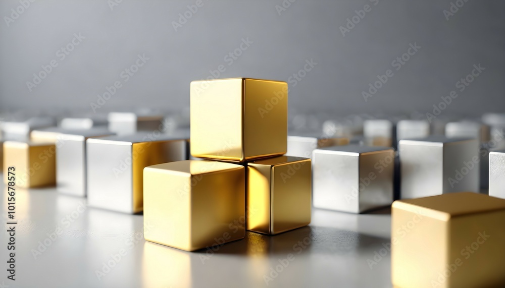 Blurred Metallic Cubes in 4K with Copy Space Blurred Metallic Cubes in 4K with Copy Space