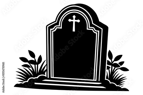 tombstone  silhouette vector icon