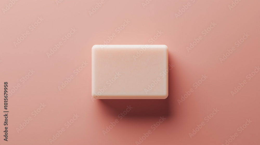top down view, the image depicts a soap placed in the center of a a soft pink background top down view, the image depicts a soap placed in the center of a a soft pink background