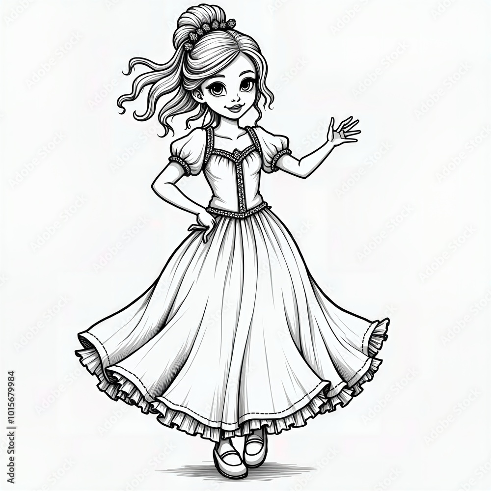 Fototapeta premium Princess Coloring Page