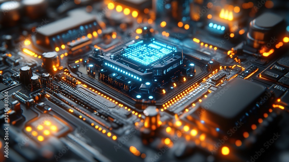 Close-up of a computer chip Close-up of a computer chip
