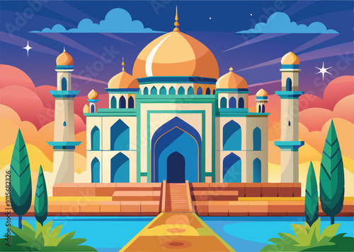 Beautiful mosque vector design illustration