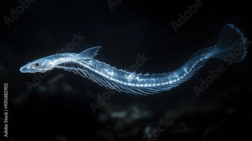 Oarfish Undulating Through Dark Water photo