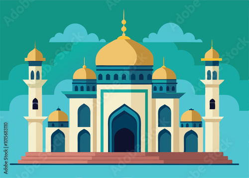 Beautiful mosque vector design illustration