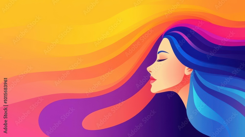 Celebrate strength and grace with a vibrant illustration that honors women on this special day. A burst of color for empowerment