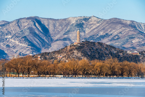 Overlooking Yuquan Hill from the Summer Palace, Yuquan Hill, Jade Peak Pagoda