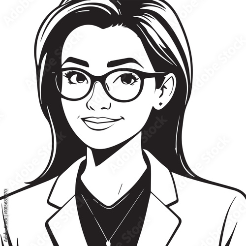 Cartoon character drawing of a female manager