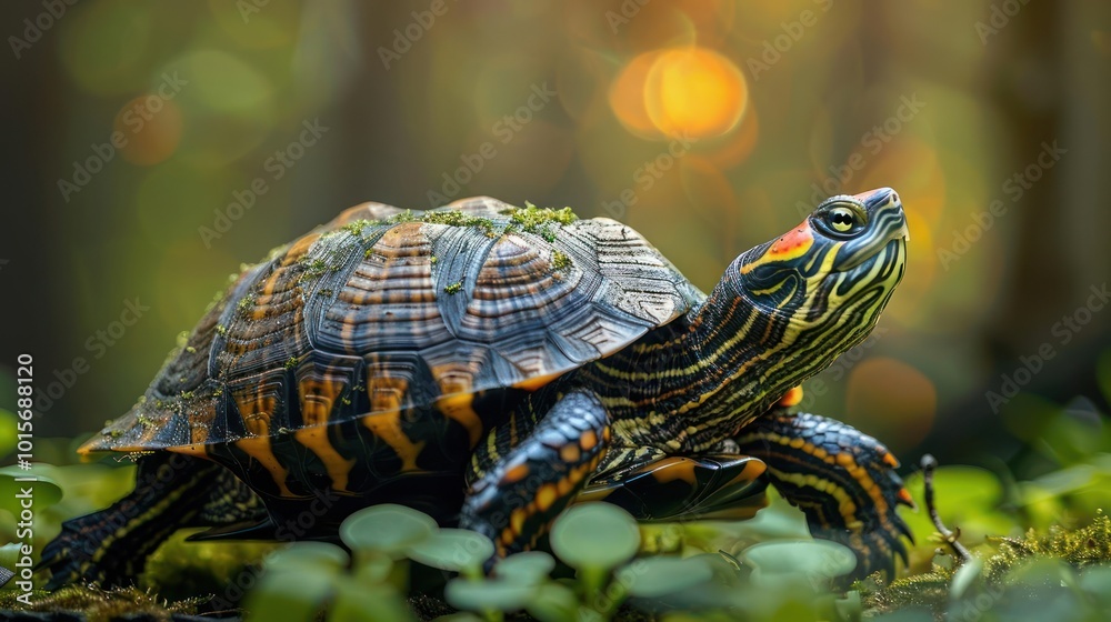 a close up of a turtle in the grass a close up of a turtle in the grass
