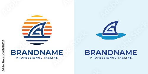 Letter G Shark Fin Logo, for any business related to shark and fin