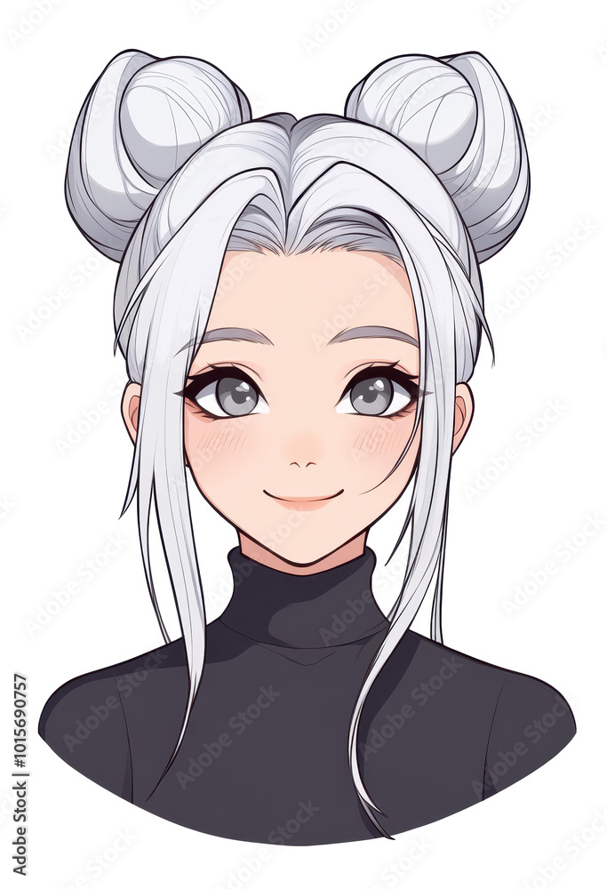A charming anime girl with pastel blond hair and gray eyes, set against a serene gradient backdrop in a minimalist style. A charming anime girl with pastel blond hair and gray eyes, set against a serene gradient backdrop in a minimalist style.