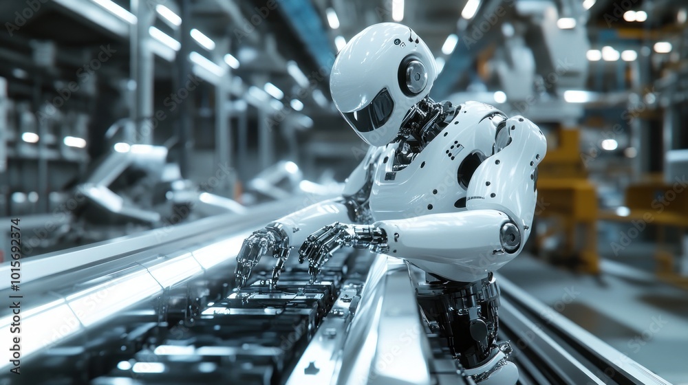 Robot Working on Assembly Line Robot Working on Assembly Line
