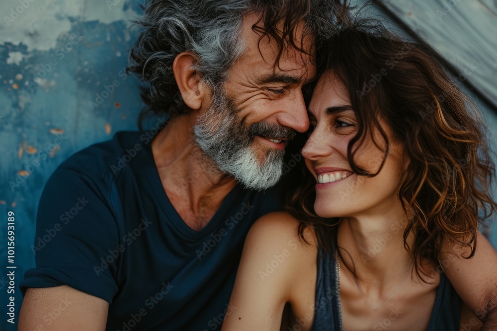 Mature couple in love. Happy man and woman embracing and smiling. Mature couple in love. Happy man and woman embracing and smiling.