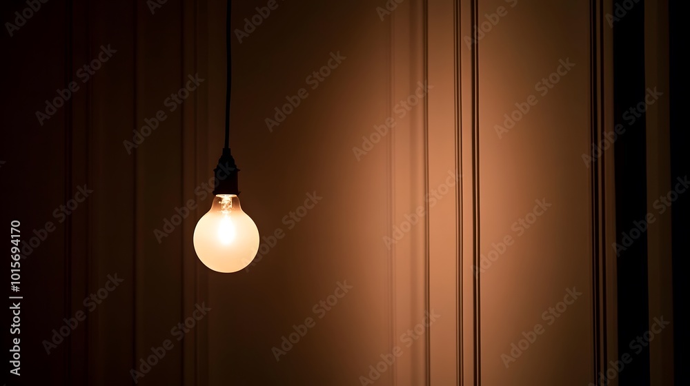 Dark empty room with single flickering light bulb casting long shadows, emphasizing absence of power and eerie atmosphere, minimalist setting with focus on light bulb's glow Dark empty room with single flickering light bulb casting long shadows, emphasizing absence of power and eerie atmosphere, minimalist setting with focus on light bulb's glow