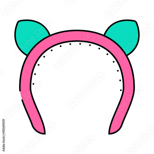 hair pin with animal ears line icon vector. hair pin with animal ears sign. isolated symbol illustration