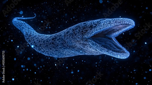 Glowing Gulper Eel with Expandable Mouth photo