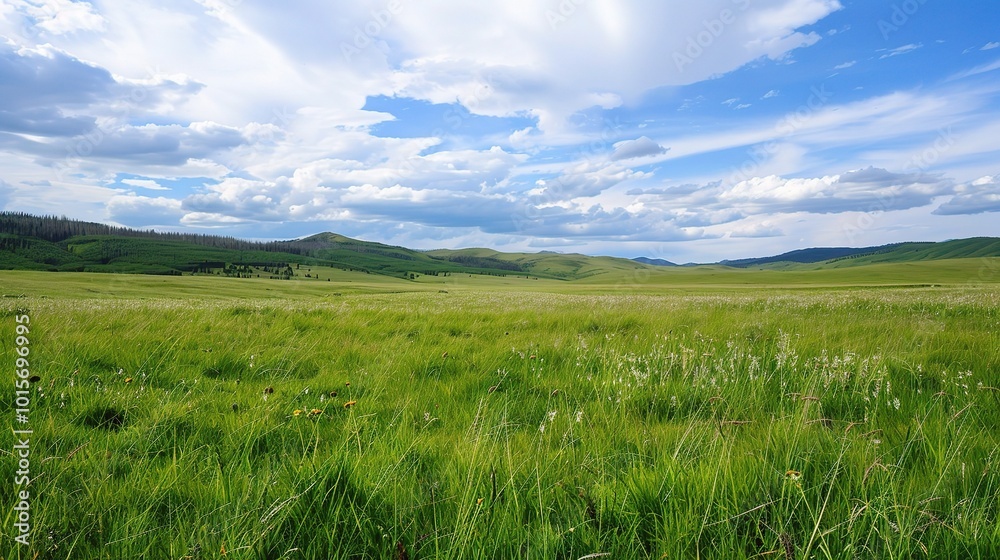 Grassland and Green Grass Background - a serene and natural visual. The grassland with lush green grass creates a peaceful and captivating scene Grassland and Green Grass Background - a serene and natural visual. The grassland with lush green grass creates a peaceful and captivating scene