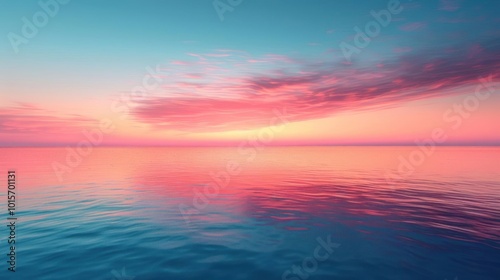 a pink and blue sunset over the ocean