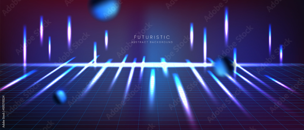 Obraz premium futuristic technology abstract background. Abstract futuristic curve digital line design.Modern futuristic design.Digital landscape pattern technology.Vector illustration.