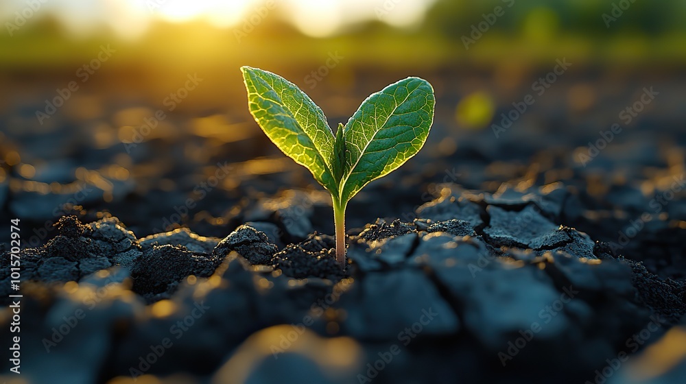 A small sprout emerges from the parched, cracked soil, symbolizing resilience and the possibility of renewal in drought-stricken areas. A small sprout emerges from the parched, cracked soil, symbolizing resilience and the possibility of renewal in drought-stricken areas.