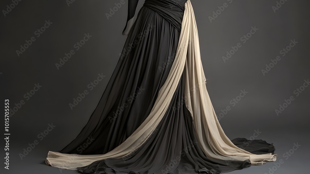 62. A sophisticated outfit for a formal event with elegant draping 62. A sophisticated outfit for a formal event with elegant draping
