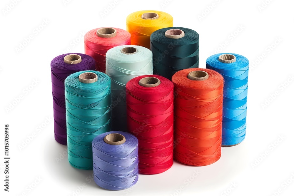 Thread spools on white background Thread spools on white background