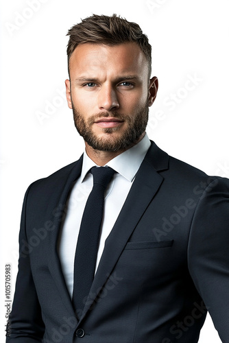 Man in a suit on a white background