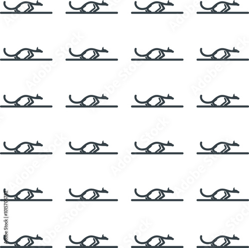 Symbols in the form of simple images of one animal, similar to a cat.