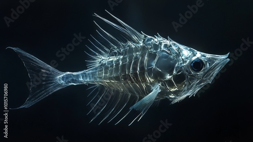 Ghostly Hatchetfish with Reflective Scales in Deep Sea