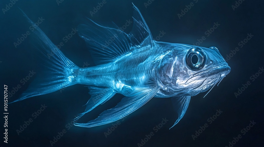 Ghostly Hatchetfish Glowing in Deep Sea Waters Ghostly Hatchetfish Glowing in Deep Sea Waters