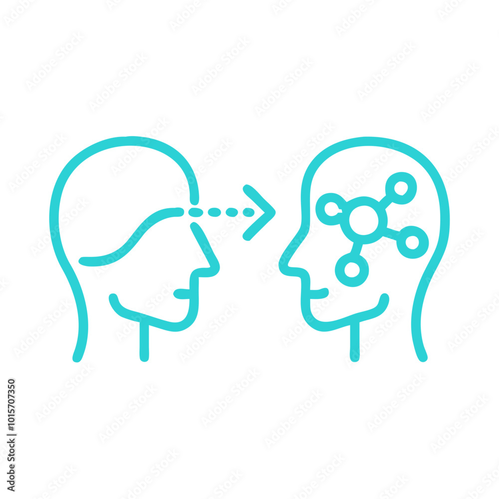 Healing mind-body connection icon featuring two heads and a visual link in light blue
Healing mind-body connection icon featuring two heads and a visual link in light blue