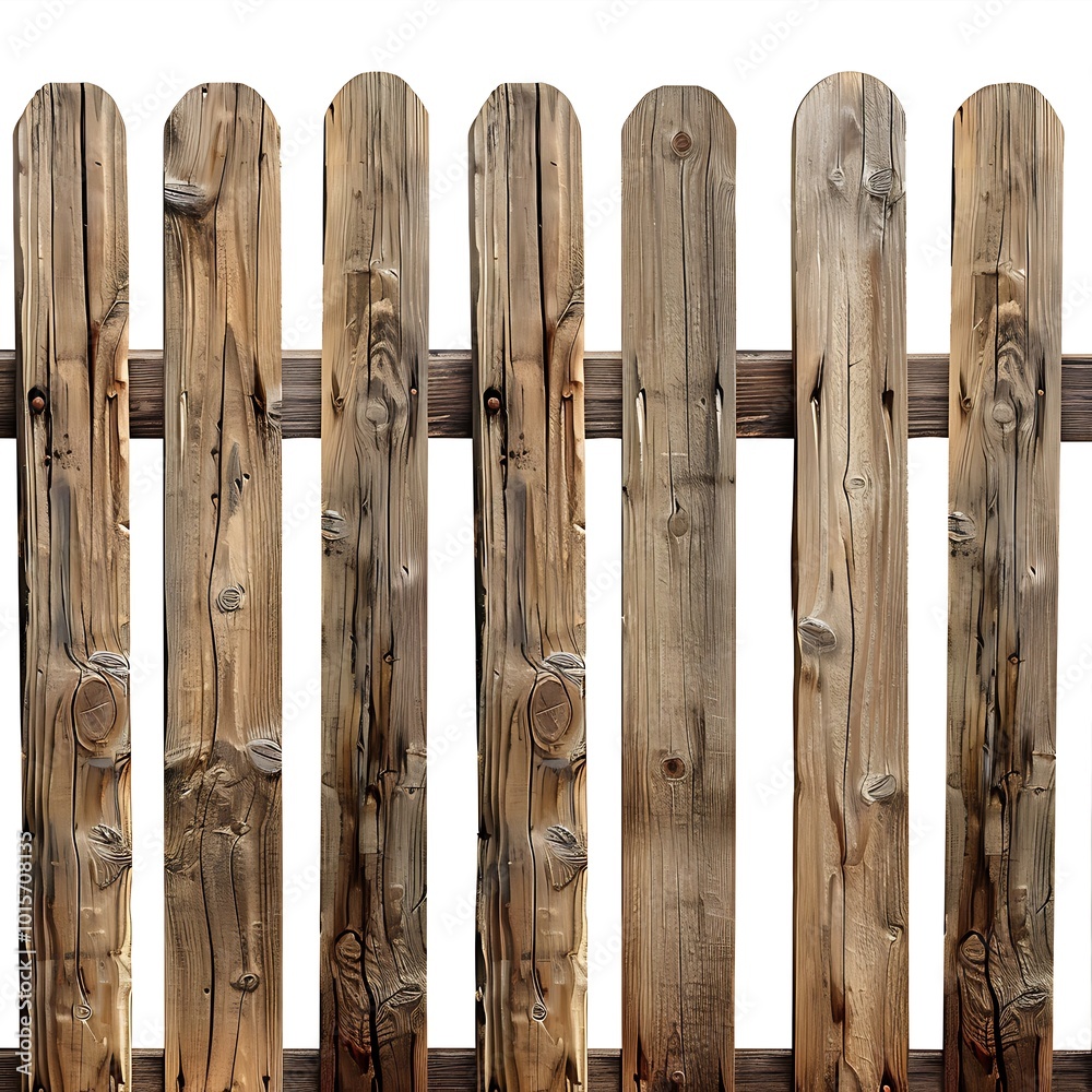 Wood fence on white background