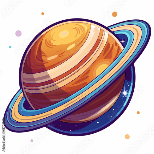 Saturn icon, Saturn with sparkle silhouette, cosmos and planet, Saturn silhouette vector illustration