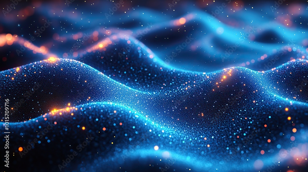 Fototapeta premium A glowing light blue abstract background serves as a modern and neutral digital landscape for technology and medical science.