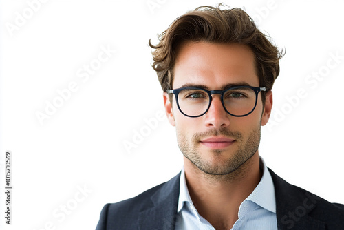 Man in a suit on a white background