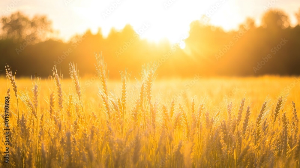 Golden Wheat Field at Sunset Golden Wheat Field at Sunset