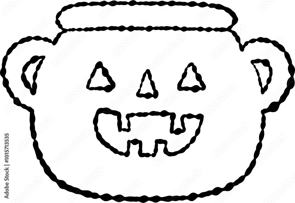 Hand Drawn Doodle Candy Bucket Halloween Illustration Hand Drawn Doodle Candy Bucket Halloween Illustration