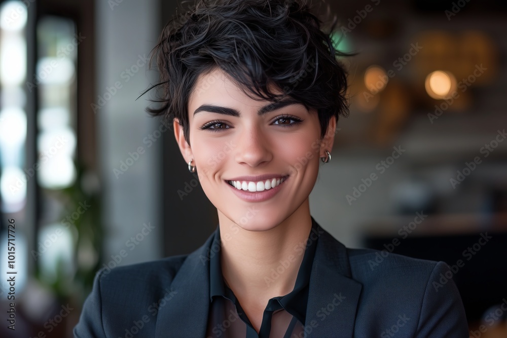 trans woman professional wearing a suit in a modern office, diversity and inclusion concept trans woman professional wearing a suit in a modern office, diversity and inclusion concept