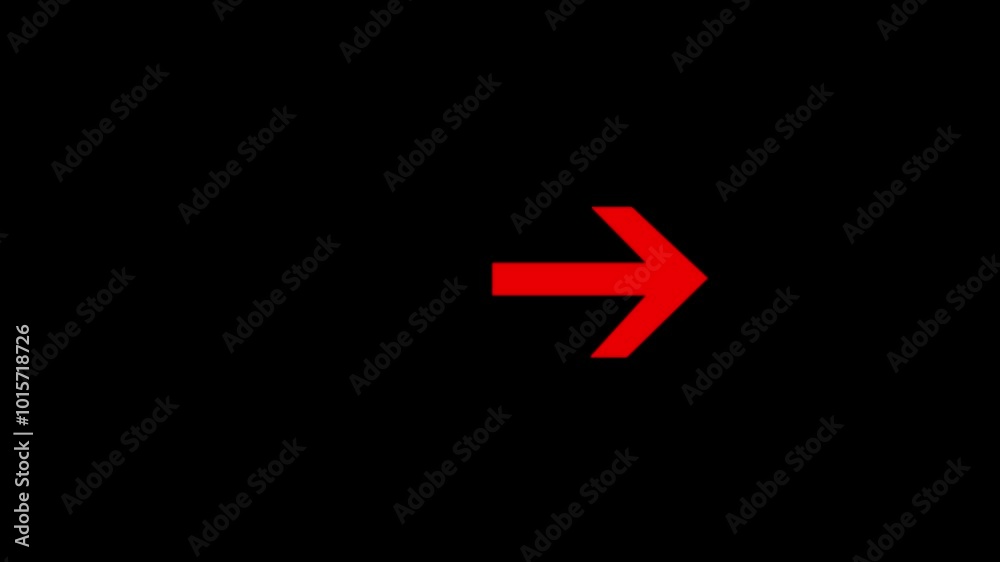 Loop animation of arrow pointing right on black background. Loop animation of arrow pointing right on black background.