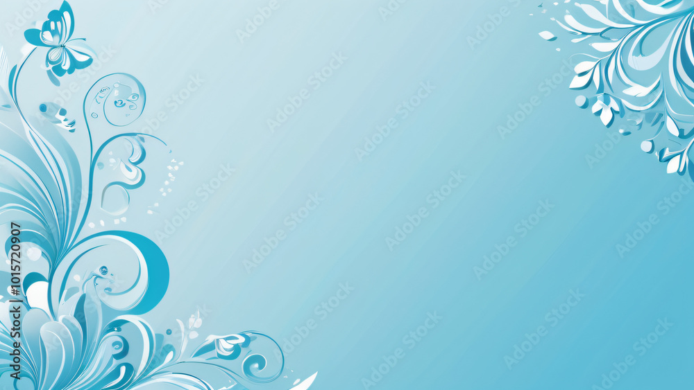 blue floral background with space blue floral background with space