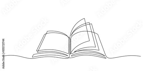 book opening pages one line drawing minimalist art