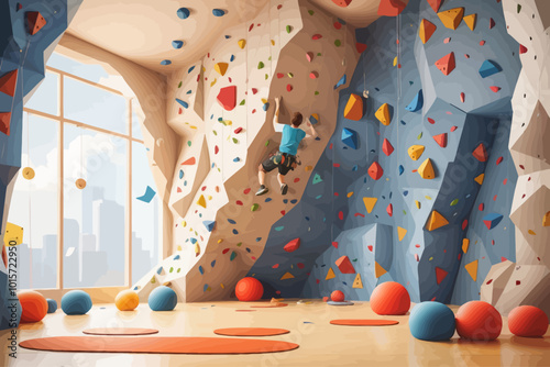 indoor climbing gym illustration