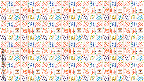 Colorful geometric high definition repeating boho pattern. Perfect for printing, design and textiles