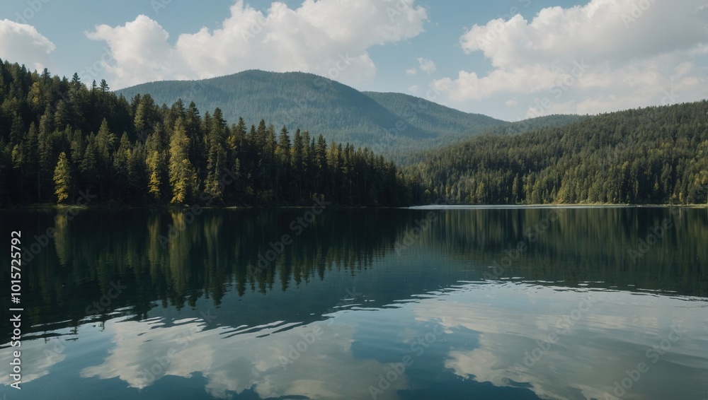 Two people enjoying a tranquil lakeside scene, casual day outdoors by the water Two people enjoying a tranquil lakeside scene, casual day outdoors by the water