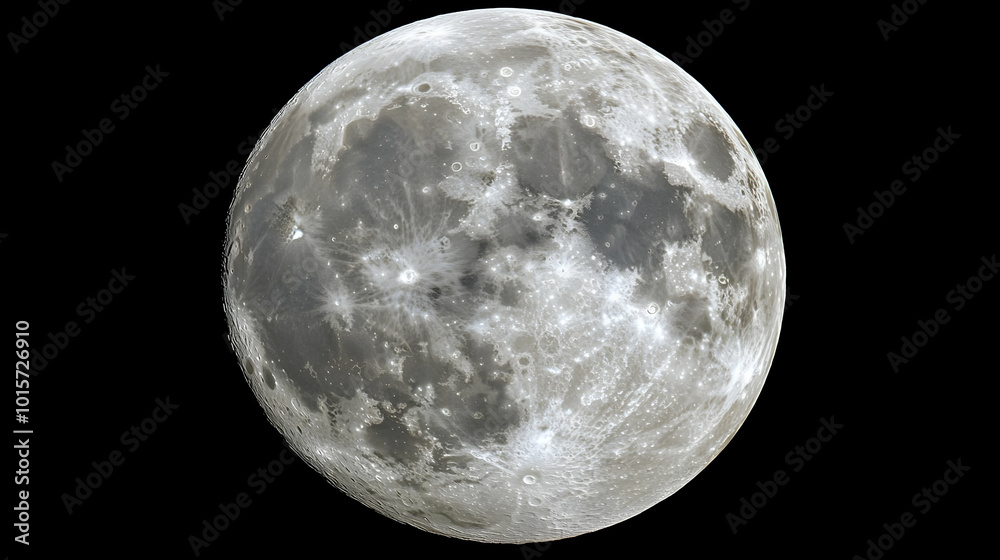 Obraz premium A Detailed Photographic Image of the Moon's Surface, Showing Craters and Other Features.