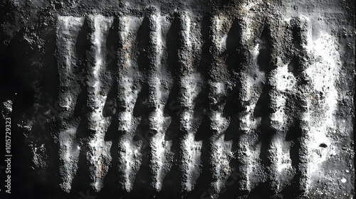 Abstract Black and White Metal Texture with Distressed Surface and White Lines