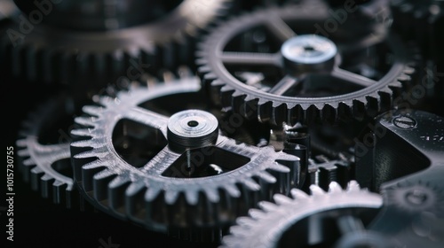 Close Up of Interlocking Gears