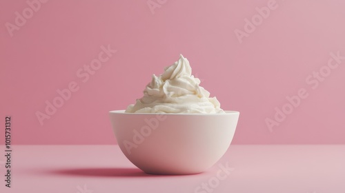 Bowl of yogurt. Food background